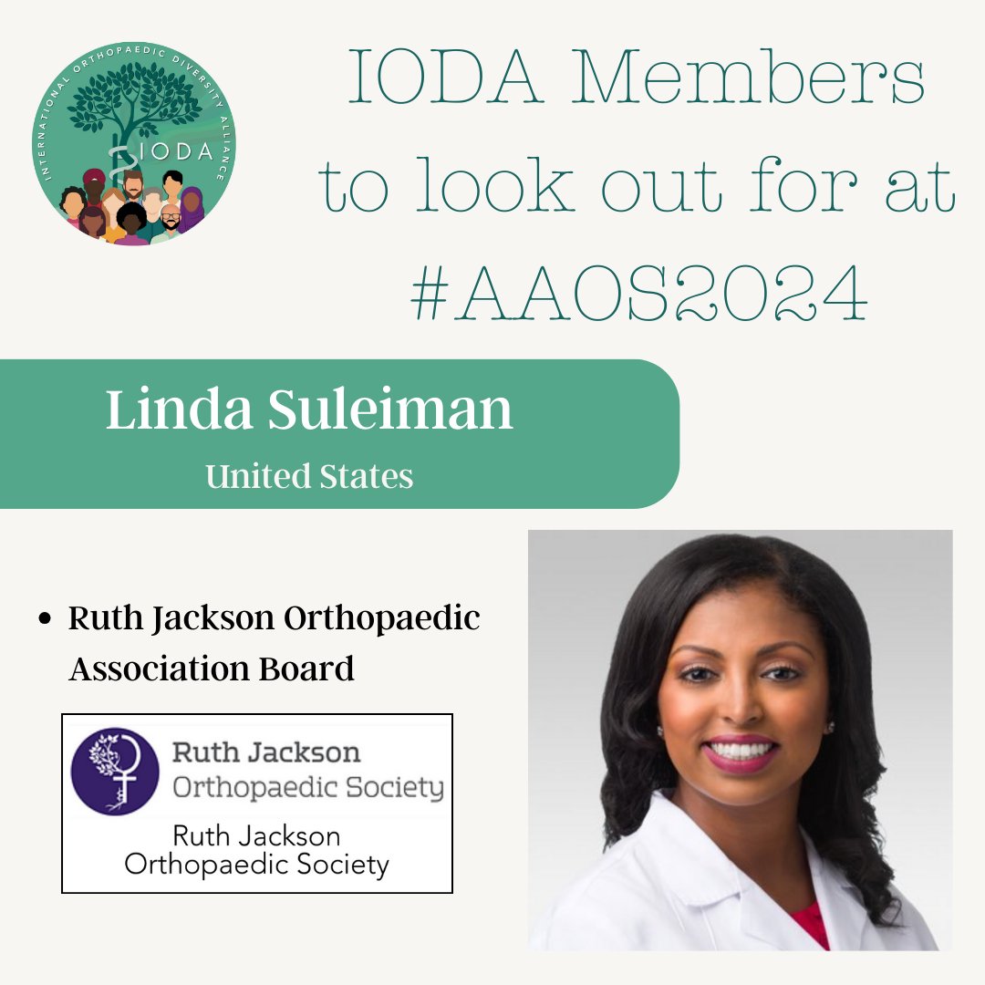 Connect with IODA Members and Diversity Advocate @LindaSuleimanMD @RJOSociety at #aaos2024 next week in San Francisco #diversity #equity #inclusion