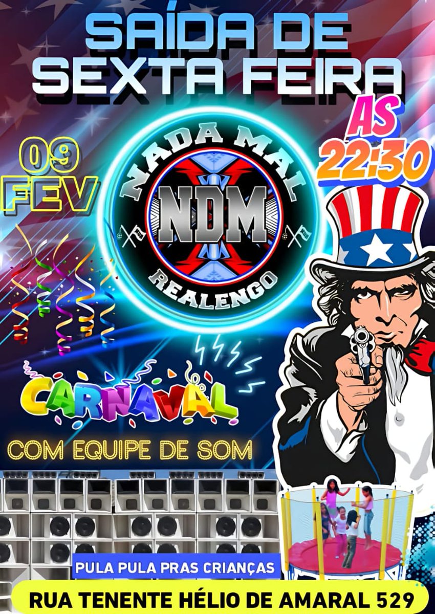 PRIMEIRO ANO DA NOSSA TURMA SOMOS 42  COMPONENTES FECHADO OBRIGADO A QUEM ACREDITOU E OBRIGADO TBM QUEM DESACREDITOU VCS ME AJUDARAM MT BLOCO E RUA DIA 09/02/24 TUDO NOSSO NA HÉLIO DO AMARAL!!!🎇🇺🇲
                🎉<a href="/nadamalrealengo/">NADAMAL REALENGO 🎭🎃🧙🏾‍♂️</a> 🎉