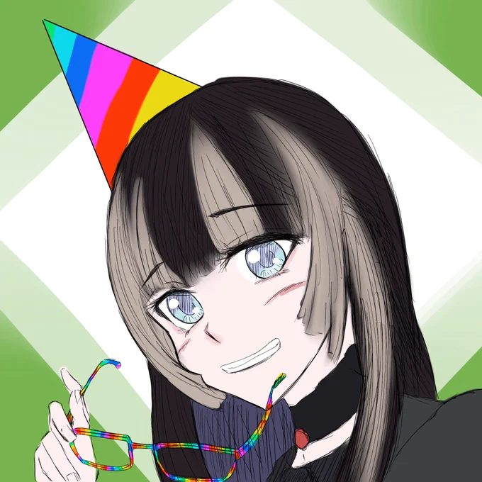 らでんちゃんハピバ!!#儒烏風亭らでん生誕文化祭2024#らでん似絵 