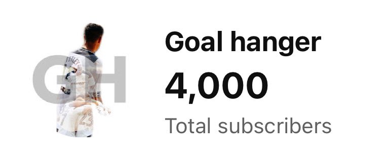goalhangeryt's tweet image. Just wanted to say thank you to everyone who has watched and (hopefully) enjoyed the videos. It’s great to hit 4,000 subscribers and here’s to the big 5k!