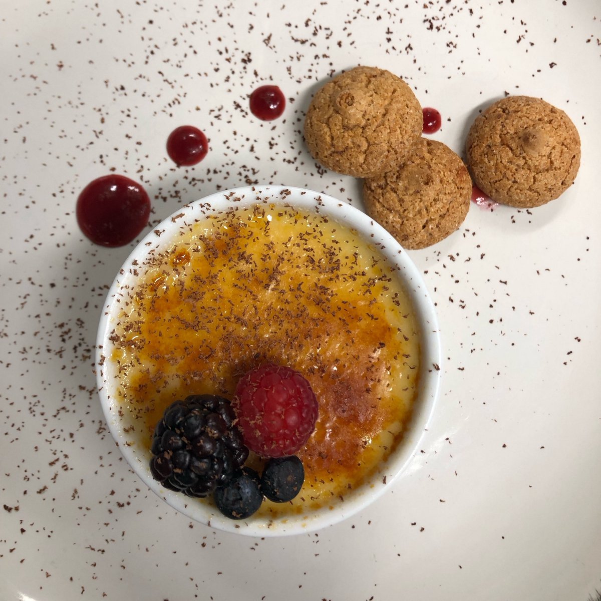 The crème brûlée of the day is White Chocolate &amp; Cranberry 🍒

(Taste tests have confirmed it is absolutely delicious!)

#notjustapub #southwestcoastpath #staustellbrewery #pubgrub #supportlocal #truro #falmouth #perranwell #perranarworthal #somethingsweet #sweettooth