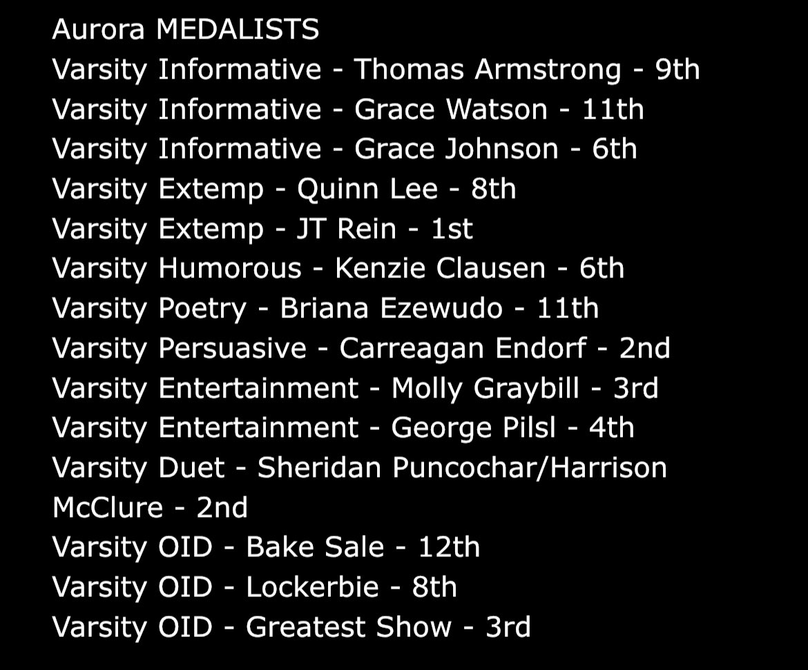 Great showing today at a TOUGH Aurora meet! Way to go Central!  #giccpride