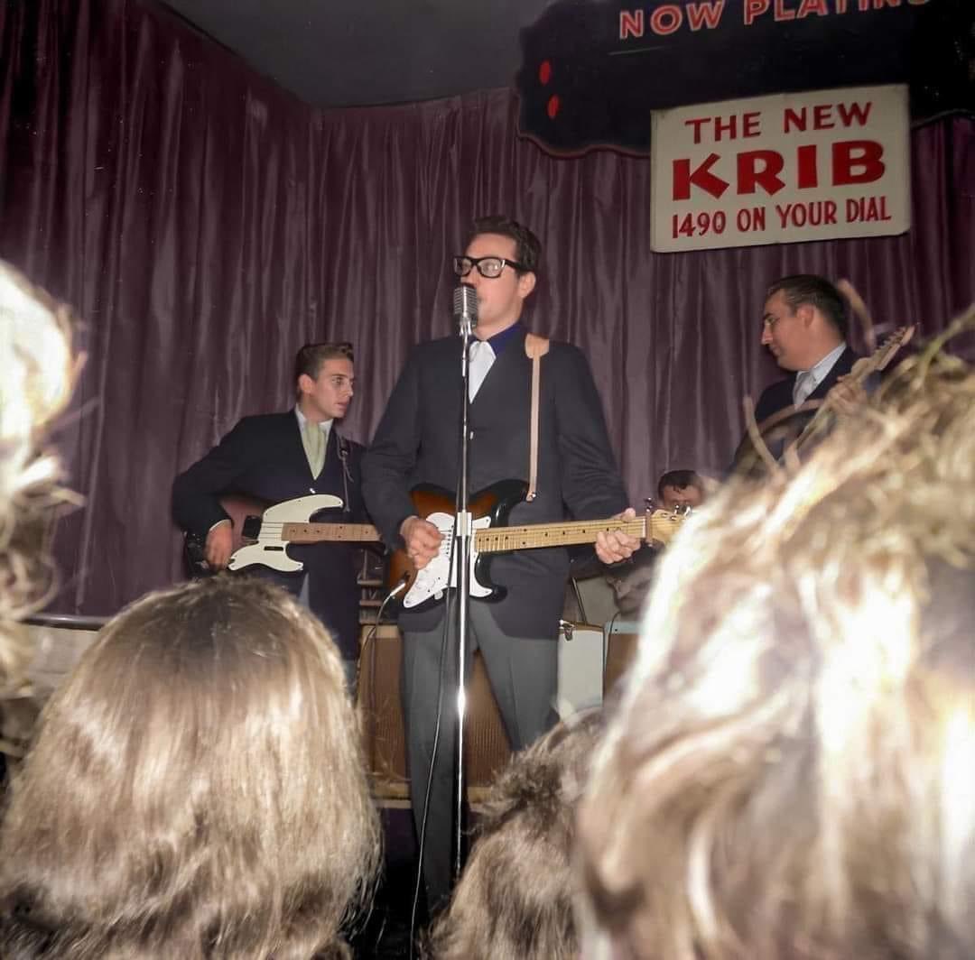 EdCharles18's tweet image. Last known photo of Buddy Holly. 

And that guy playin the electric bass (with finesse and grace) looks familiar……