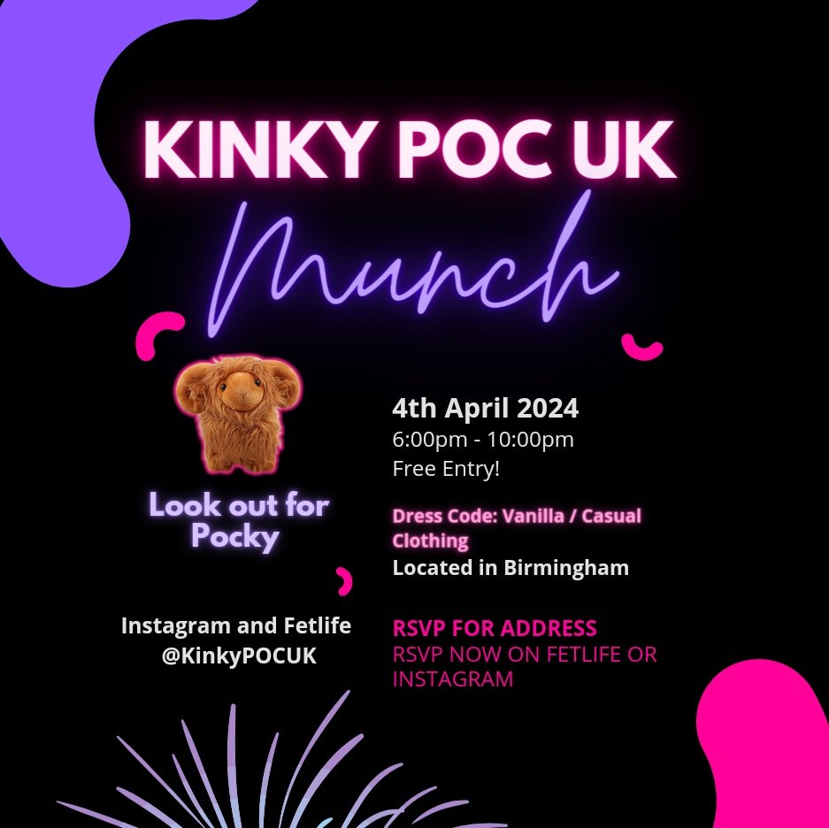 KinkyPOCUK's tweet image. Happy New Year all - next Munch will commence 4th April 2024!!