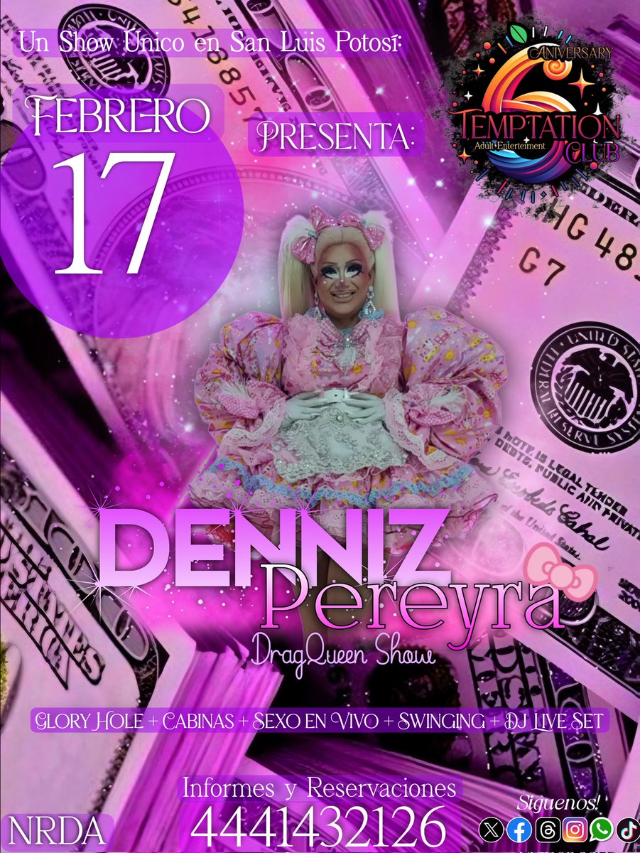SlpTemptation's tweet photo. Y como no!!! #DennizPereyra con un súper show de Drag premier 🔥
En este aniversario hechamos la casa por la ventana 😈
#SomosTemptation https://t.co/ZKLLC2Pvy7