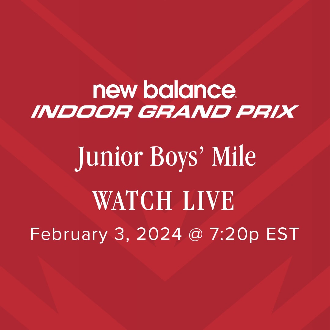 Watch the New Balance Indoor Grand Prix Junior Boys' Mile LIVE, happening NOW: youtube.com/watch?v=gUk0_V…