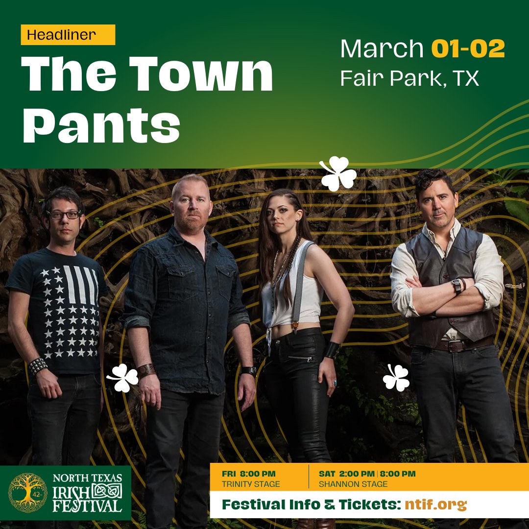 There may be other Celtic folk-rock bands out there, but rarely does a band have the passion, energy and spirit combined with coupled with imaginative songwriting that you'll find with our next headliner The Town Pants.  Come see them perform at the North Texas Irish Festival on