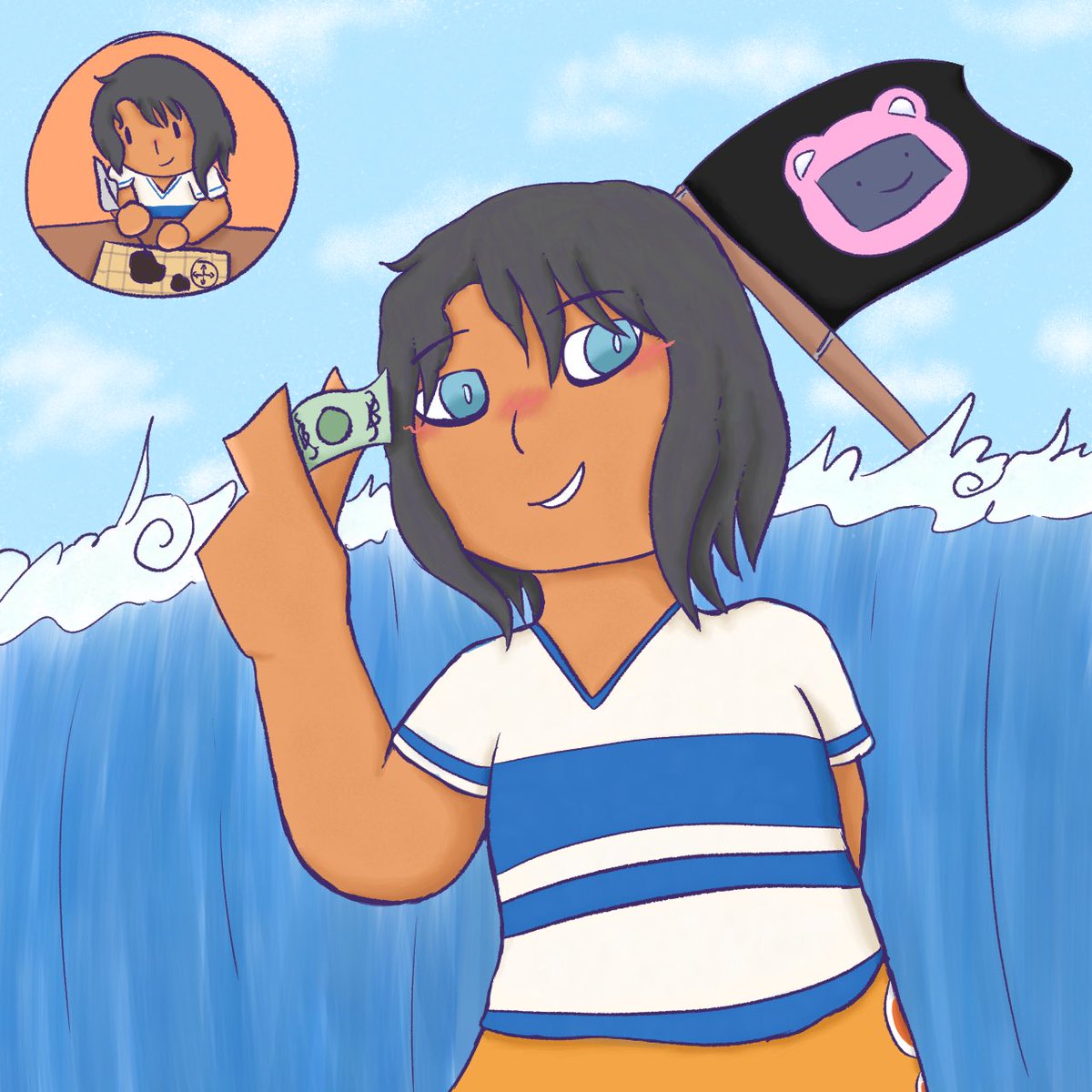 Fireysprinkle's tweet photo. I’ve spent so much time on these I’m posting them here anyways. Enjoy HHW as the East blue crew. The last one is the replies. https://t.co/Xqzwbnuscz