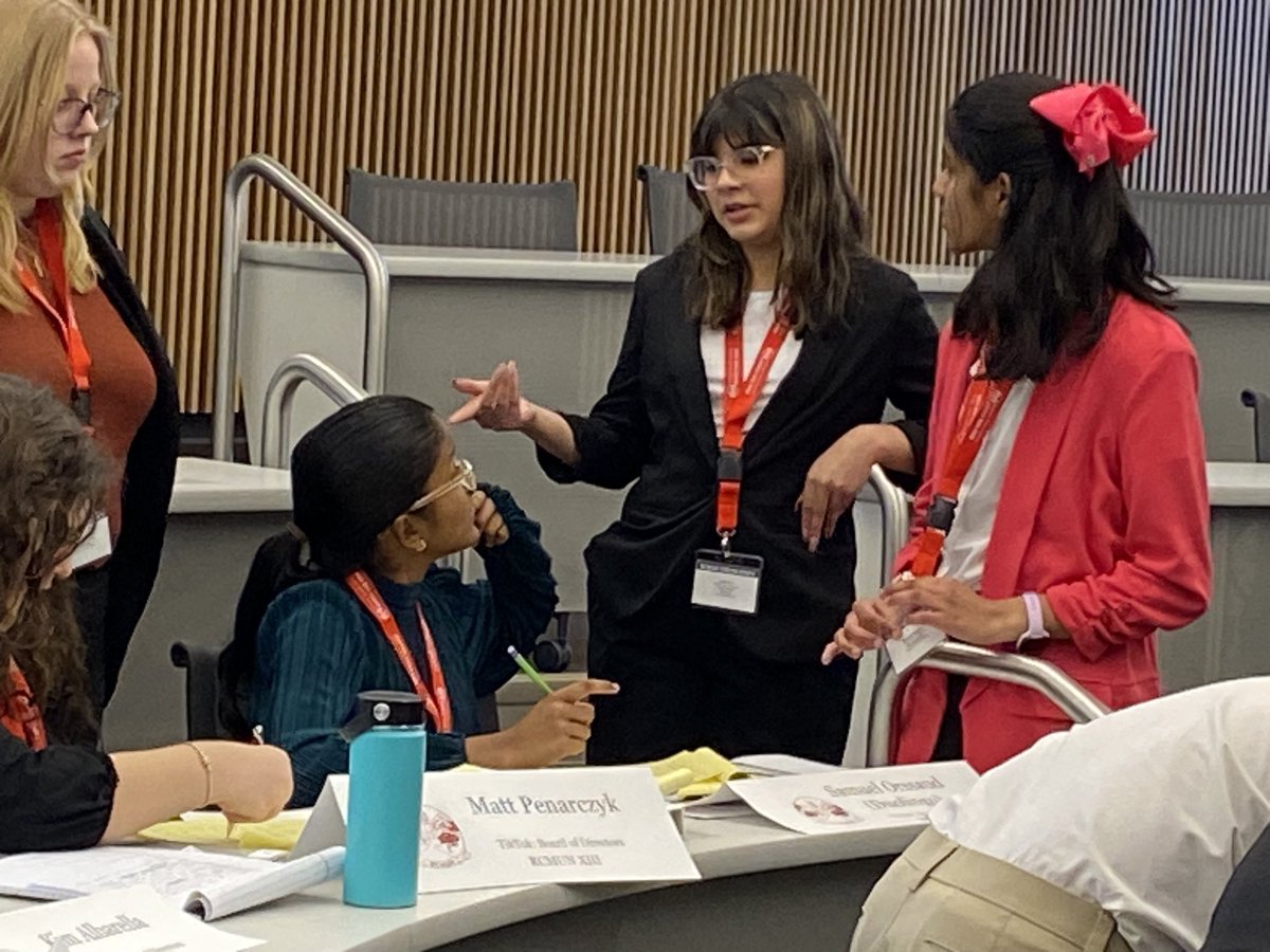WestMS_Warriors's tweet photo. Congratulations to our Model UN team competing at Michigan State University! The students are practicing their skills as ambassadors of several world organizations- through debate they make their positions known…while also exploring a college campus! #TogetherasWarriors #RCMUN https://t.co/LtiE19Bhc0