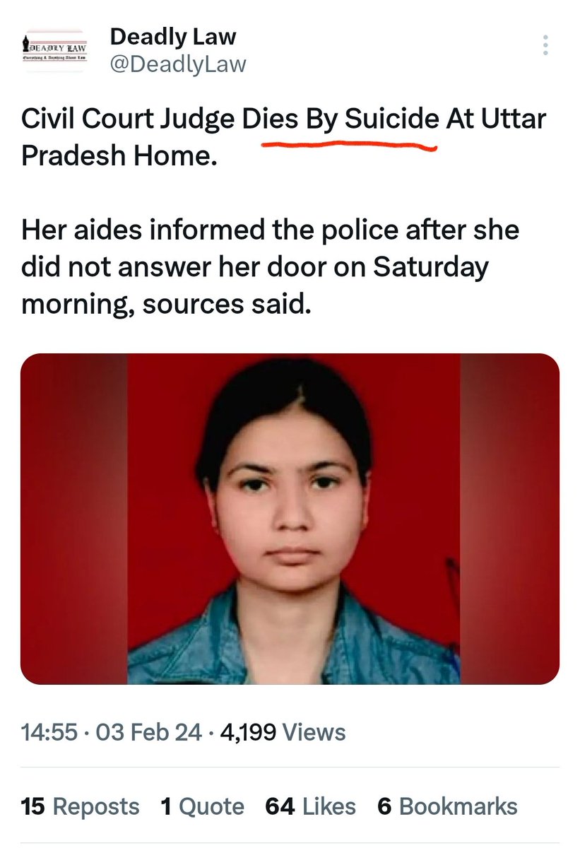 cskkanu's tweet photo. #LegalSystemCollapsed in India.
Judges, Advocates and Litigants are doing suicide because courts have failed to give #justice https://t.co/u1lByfOaSr