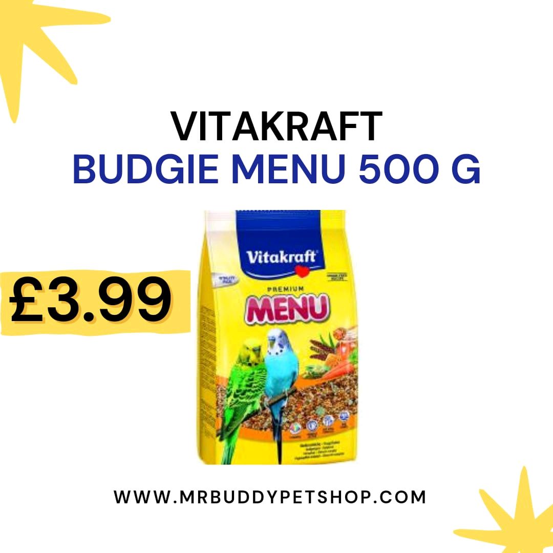 MrBuddyPetshop's tweet photo. Vitakraft budgie menu
#petcare #ukshop #petsfood #petaccessories #foodfordogs #petshop #petfood #dogapparel #budgie #giftsfordogs #petparents #dogaccessories #petsupplies #dogproducts #petgrooming #petowner #petfriendly #ukdogsofinsta #vitakraft #uk #birdfood #England https://t.co/SbsIfj06Sl