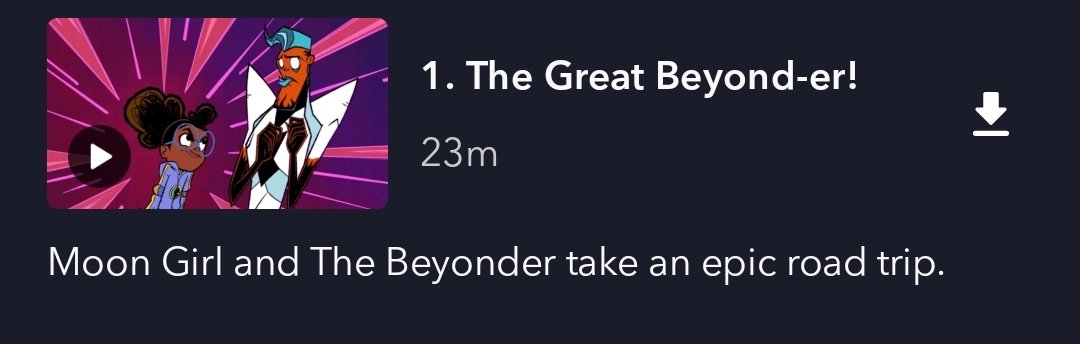 SpongeLiam_'s tweet photo. The description of "The Great Beyond-er!" compared to the episode itself is so funny to me.

Like YEAH, what an "EPIC" road trip!!! Tons of fun 😁😁😁

#MoonGirlAndDevilDinosaur https://t.co/KIx9CJfqgV