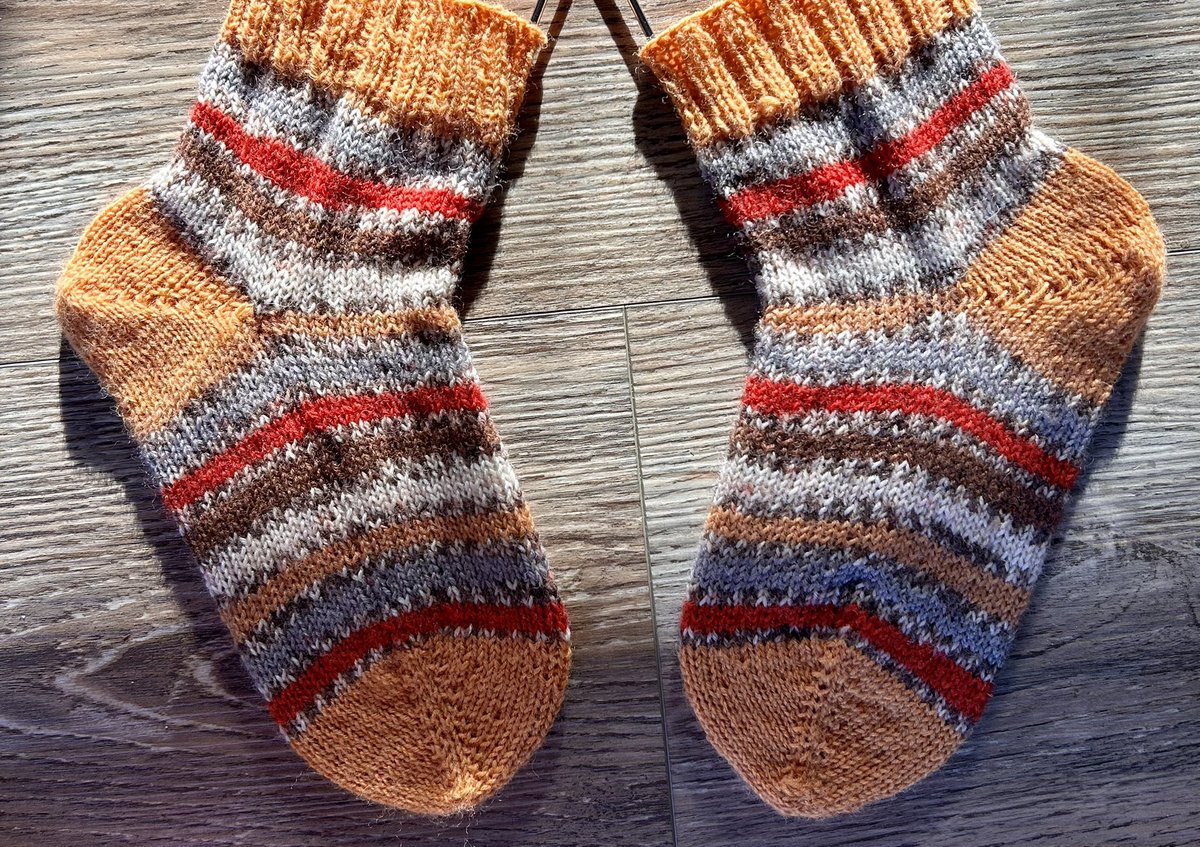 Finally finished #knitting this pair of socks. Loving my new #yarns from the UK . #knit #socks #FibreArt