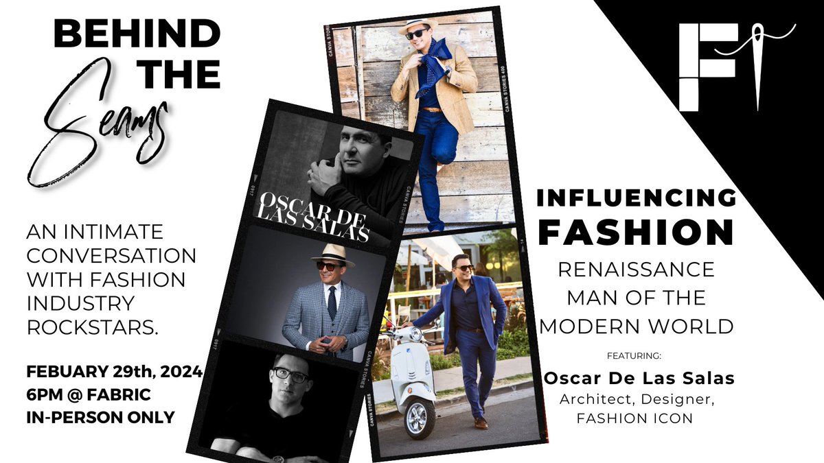 LOOKING FORWARD TO THIS … 
An interview with <a href="/FabricTempe/">FabricTempe</a> own’s Angela Johnson, about how the world of fashion has allowed me to have a voice in my community.
.
An in-person (only) intimate conversation.
.
#WhatWouldOscarDo 
#OscarDeLasSalas 
#OscarTalks