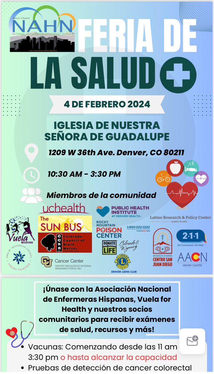 CoachingYouUp's tweet photo. Los esperamos en #Denver. #FeriadeSalud Este proyecto está financiado por @ACLgov https://t.co/X3rwi91csa