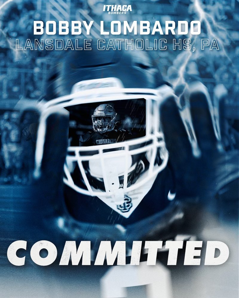 bobbylombardo20's tweet photo. Excited to announce my 110% commitment to Ithaca College!! Thank you to my family, friends, and coaches who got me to this point! @CoachTerp_ @Coach_Mi11er @CoachGrigs619 @BigMenNTrenches https://t.co/koV5JzQTJN
