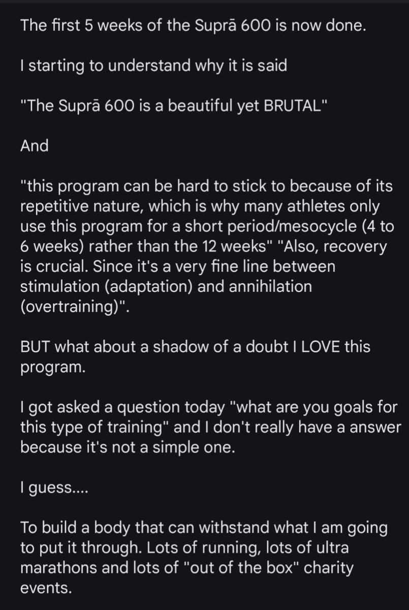 Jamie_J_Beards's tweet image. Suprā by @rossedgley
Challenge: Jurassic coast ultra 
Program: Suprā 600

The first 5 weeks of the Suprā 600 is now done.

#utmbtraining #waronweakness #performsmart #vivobarefoot #UltraChallenge #ultratraining #utmbtraining #GYMSHARK66