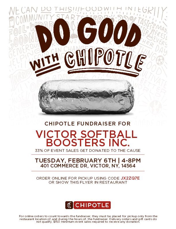 See ya at Chipotle Tuesday!  Use code from flyer when ordering on line!  Show flyer to cashier.