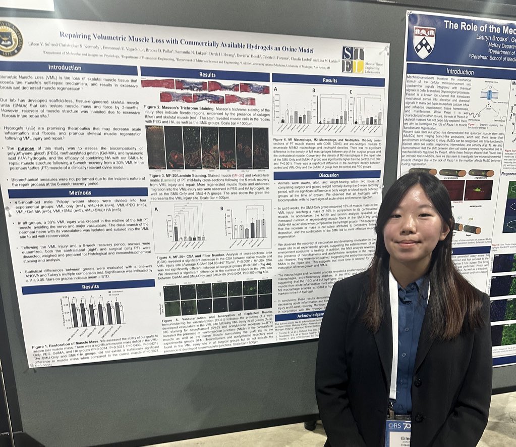 Celebrate an awesome talk from Claudia and two great posters from Carlos and Eszter this morning at #ORS2024 with a special appearance from Eileen, our fantastic undergrad, who presented her work from her time in Lisa Larkin’s lab!