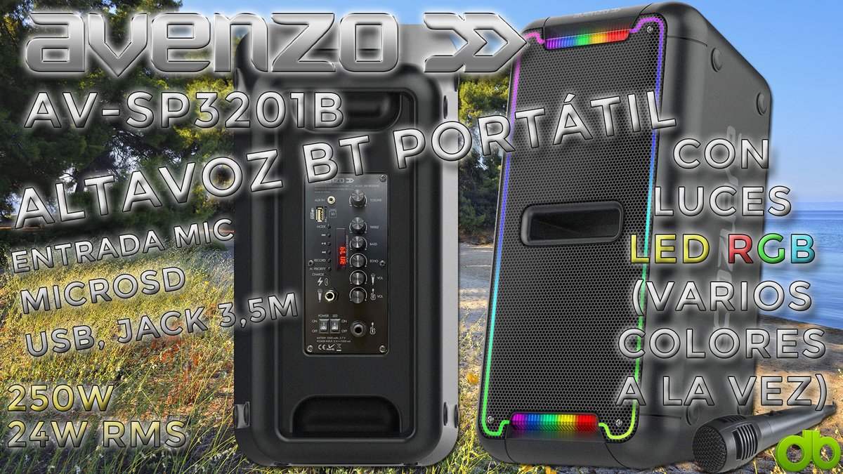 Avenzo Altavoz Bt AV-SP3201B 250W 24W RMS LED RGB + Micrófono + Mando. Portatil y Ligero. Unboxing Review y Test
youtube.com/watch?v=fY03QT…