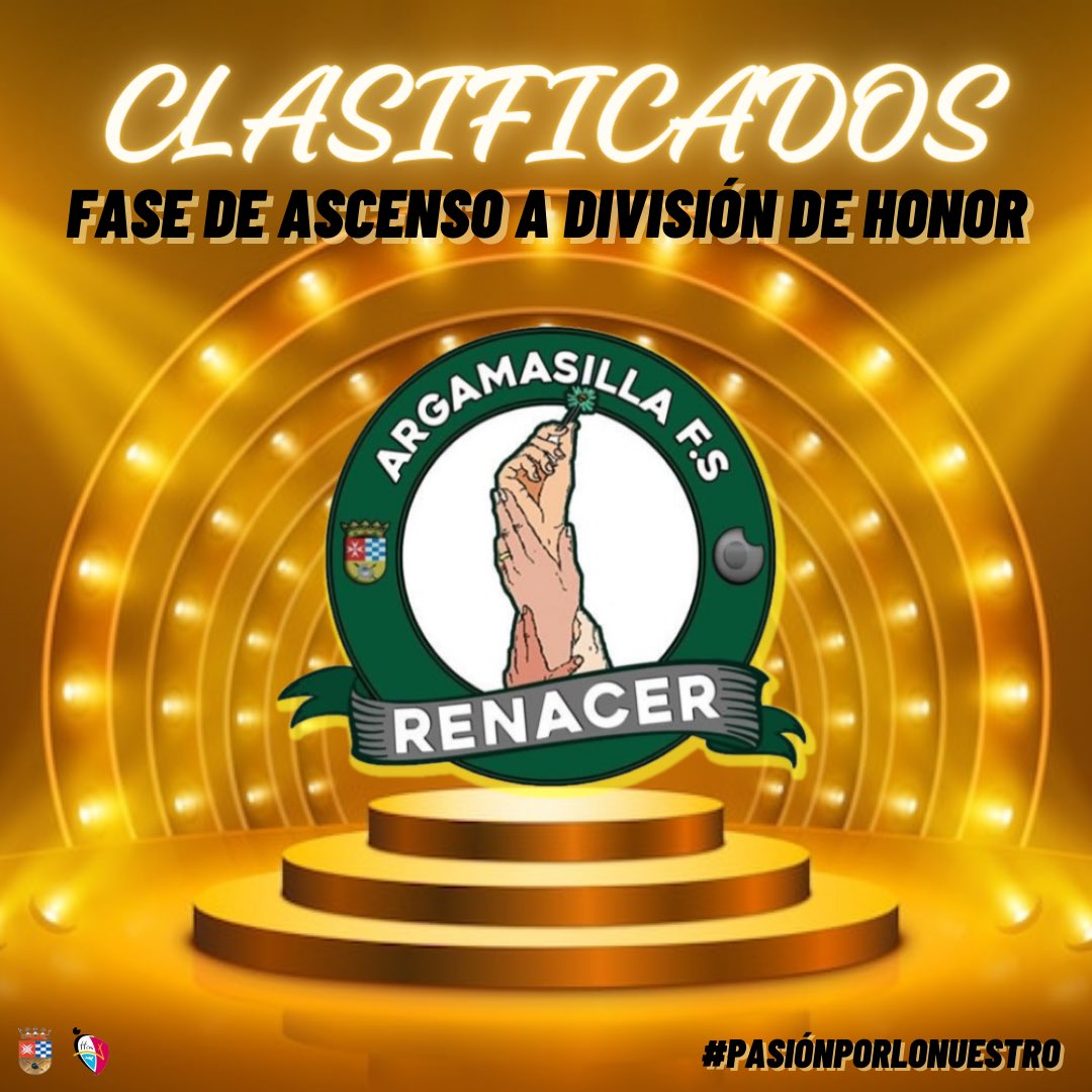 RenacerFs's tweet photo. Con la victoria de nuestro Juvenil Preferente, más los resultados que se han dado en el partido de los otros tres equipos que estaban en la pelea, podemos confirmar que disputaremos los Playoffs de ascenso a la máxima categoría juvenil del fútbol sala nacional, División de Honor. https://t.co/vTJiHU6pQg