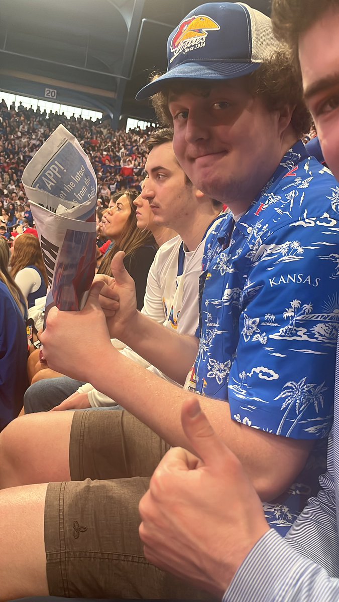 JakeAngers's tweet photo. My friend Mark at the KU game! #KuFanPix https://t.co/UjvOLx1blB