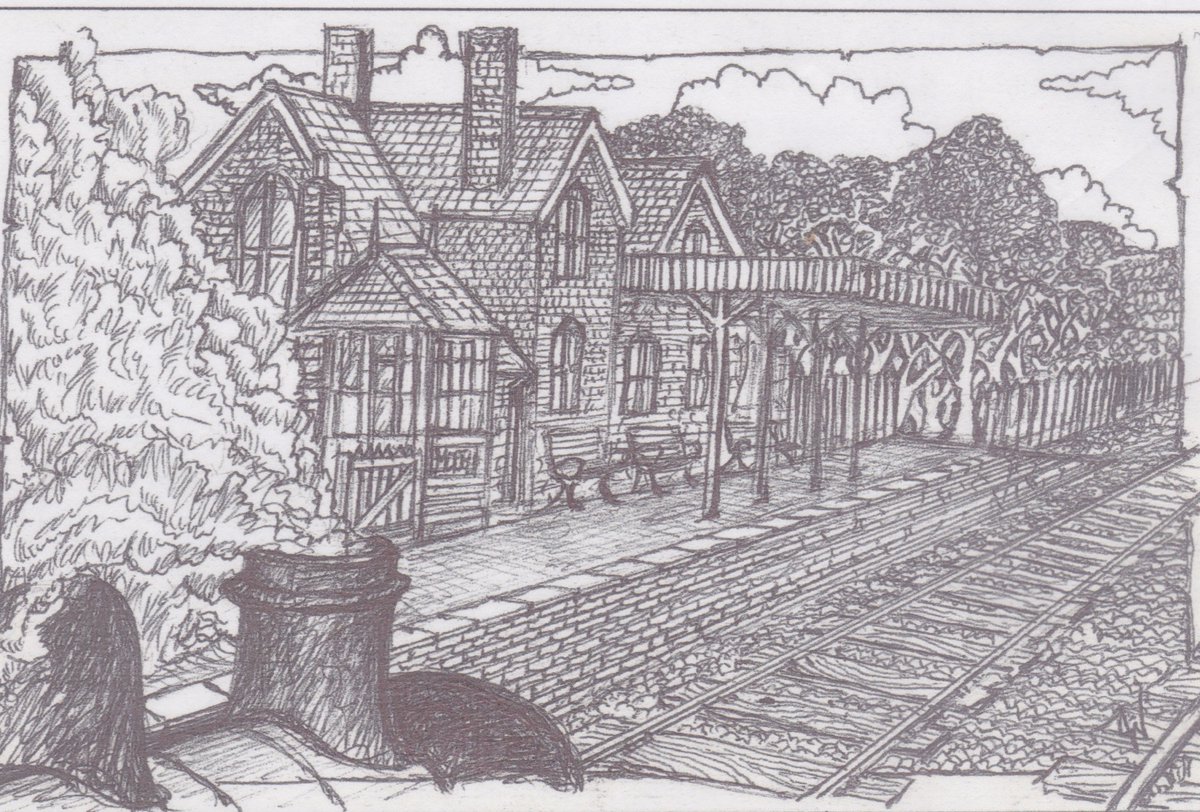 A wonderful pencil sketch of #mortehoe #woolacombe train station done by a previous museum employee. We love these records of our local area, it is always a privilege to have such items in the museum collection
