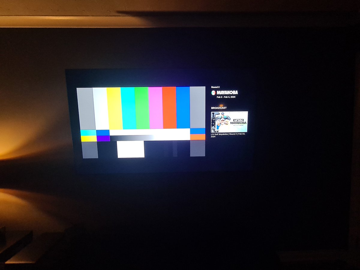 Stuart_McDonagh's tweet photo. @livgolf_league @LIVGolfComms #LIVGolf 

Anyone any suggestions why the liv golf plus app is just showing a test screen? Driving me mad now, even tried a full uninstall and reinstall to no avail. Works fine on my phone, but not using the firestick app. https://t.co/wpinMFQ2Ho