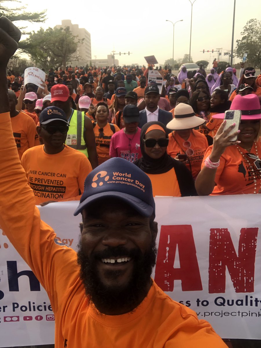 runciecwc's tweet photo. Abuja, thank you so much for the passion, dedication &amp; commitment to #WorldCancerDay 
I am so thrilled seeing the massive turn out of people who showed up to create awareness, advocate for better care &amp; support to people impacted with cancer. 
#ChokeCancer #projectpinkblue https://t.co/H2gsq51hQ9
