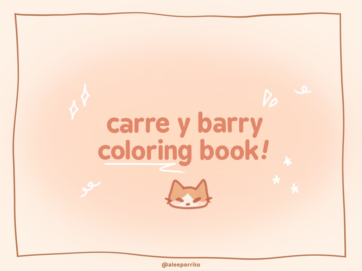 holaa, hice un mini coloring book de carre y barry, consiste en dibujitos que pueden colorear a su gusto, ya sea digital o impreso
espero q les gusten :p