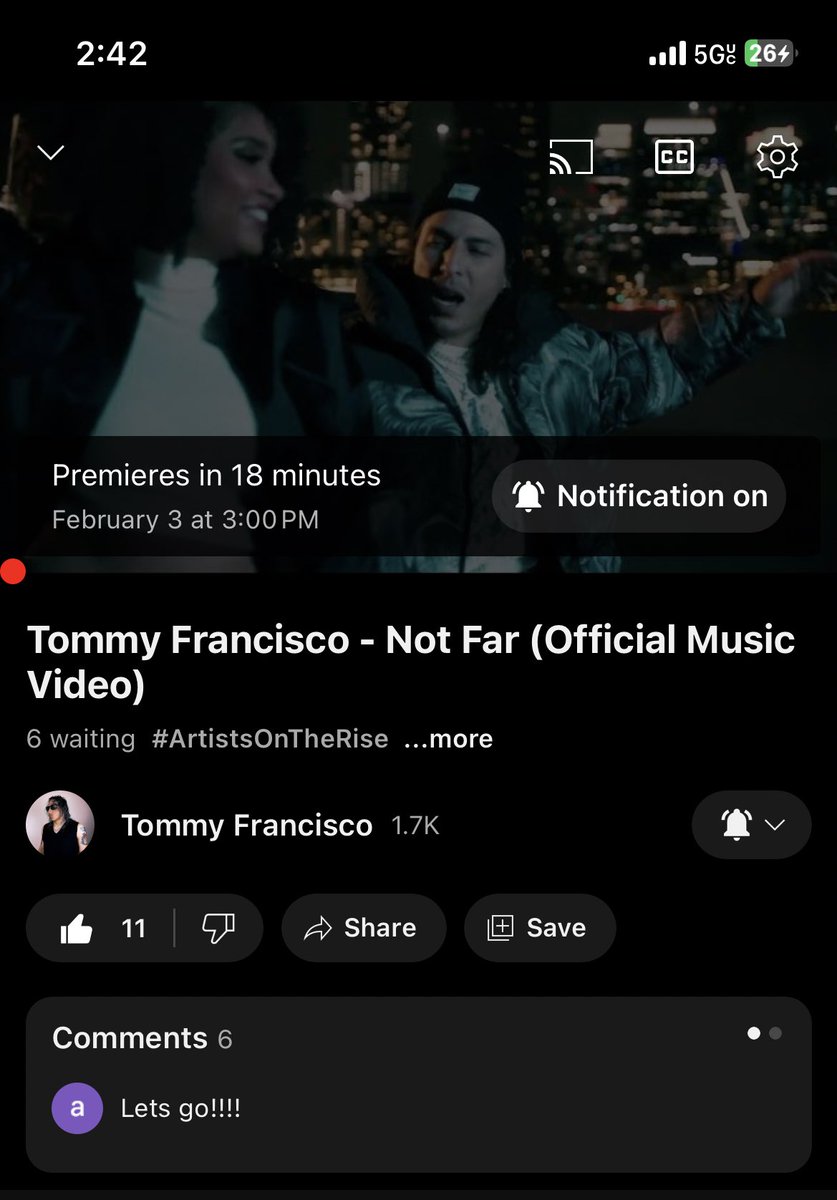 tommymusicnow's tweet photo. “Not Far” Music Video Premieres 3pm CT #NOTFAR
https://t.co/FhAieBrUeE
#YouTubeMusic #musicvideo #tommyfrancisco https://t.co/oPmZdn2LDd