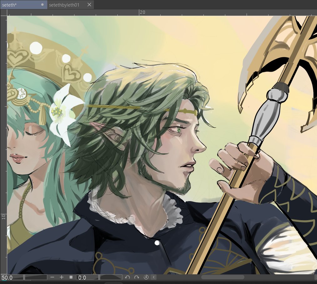 Nat_Chaitea's tweet photo. This one is 90% finished. I've longed to draw them in 2022 and 2023. I finally get to do it #setleth #WIP #FE3H https://t.co/L7G2PuvMwy