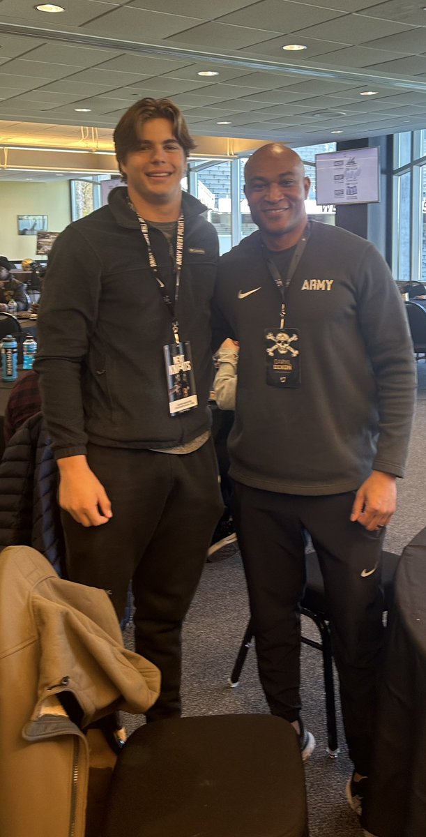 After an amazing talk with <a href="/CoachJeffMonken/">Jeff Monken</a> and even better visit, I am truly honored to receive my second D1 offer from <a href="/ArmyWP_Football/">Army Football</a> 
<a href="/CoachDDixon/">Daryl Dixon</a> <a href="/Coach_Leake/">Austin Leake</a> <a href="/RamsRhsFootball/">Riverview Football</a> <a href="/CoachSmithers33/">Joshua Smithers</a> <a href="/BrodyWiseman/">Brody Wiseman</a> <a href="/Dwight_XOS/">Dwight Thomas - Catapult Sports</a> <a href="/Bat_t3/">Bat-T</a>