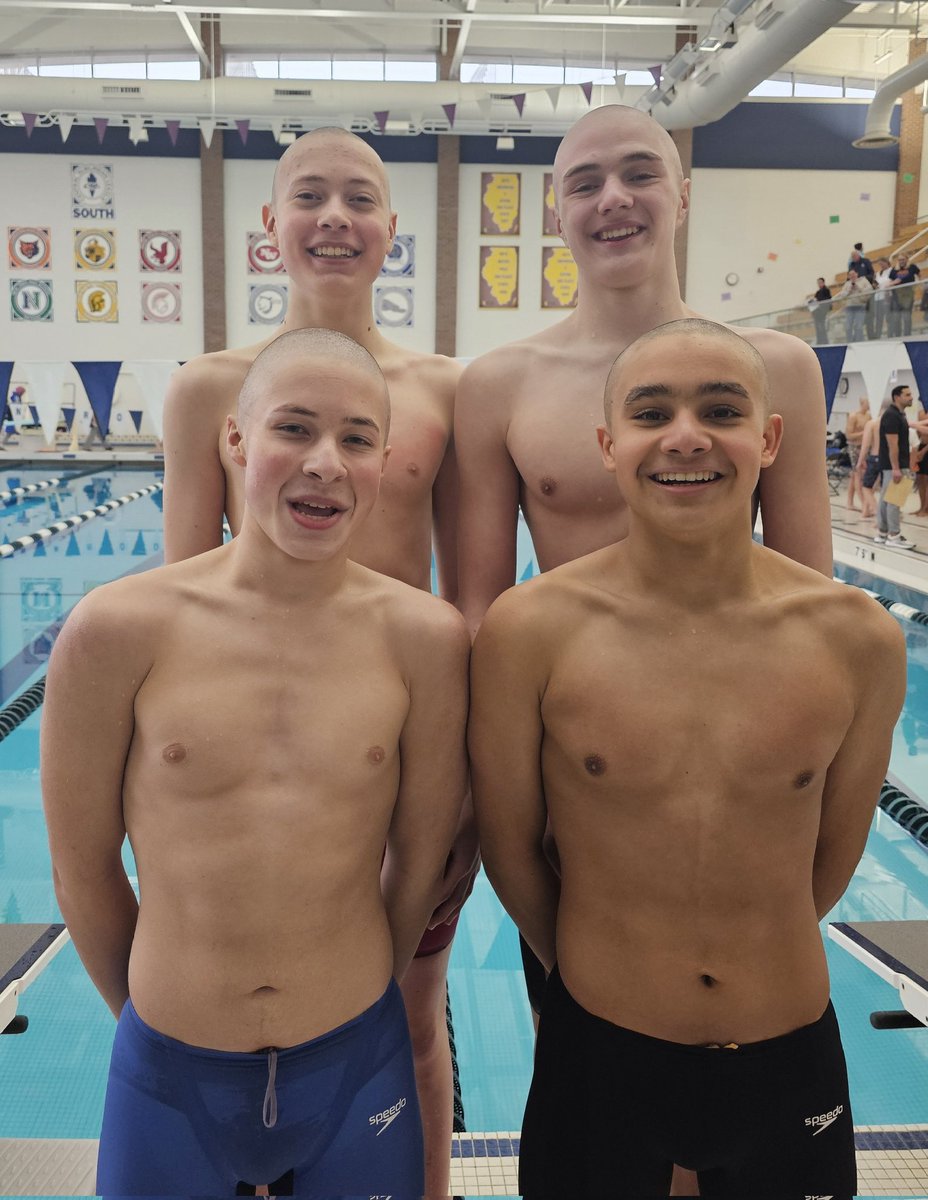 WildkitSwimming's tweet photo. #CSLFROSH Championship 400 Free Relay stomping the former team record by 4 seconds! Maxton, Hunter, Brady, Logan! https://t.co/BNfaC19En2