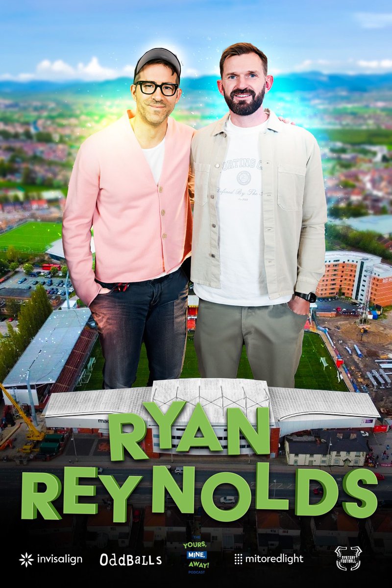 Tomorrow at 10am <a href="/VancityReynolds/">Ryan Reynolds</a> makes his <a href="/Yoursmineaway/">Yours Mine Away Podcast</a> debut! Available on YouTube: youtube.com/@yoursmineaway… &amp; all major podcast platforms ⚽️🎬