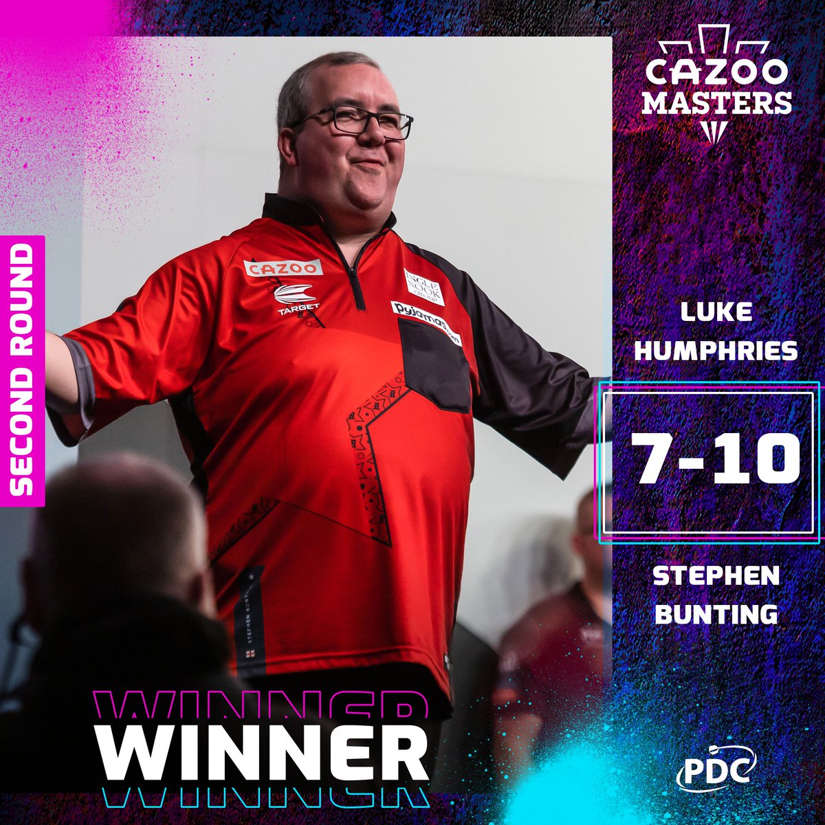 OfficialPDC's tweet photo. Stephen Bunting KO's the world number one! 🥊 https://t.co/aflo6hIMdq