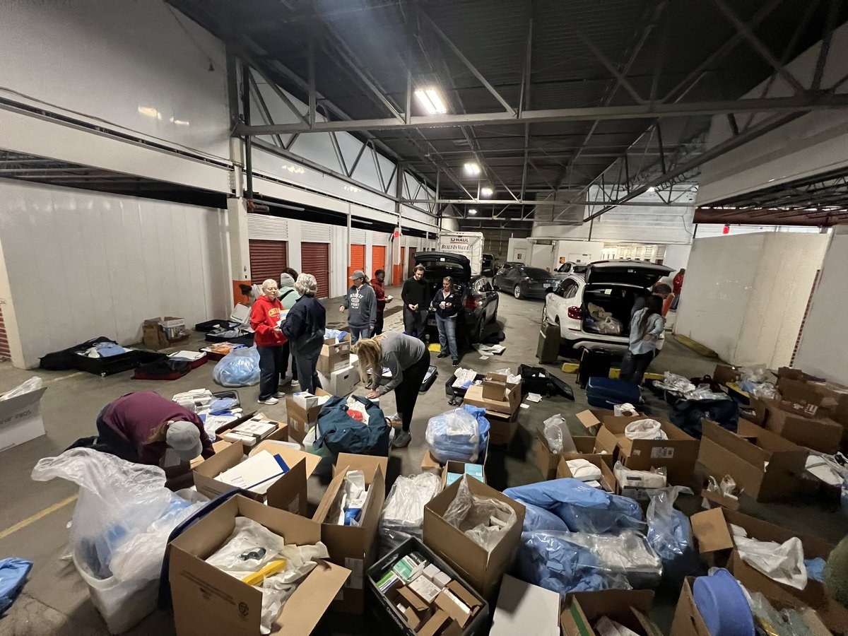 OneGlobalVill's tweet photo. Organized chaos? Kinda. Our incredible team packing for our mission to India. We’re ready! Departing February 16th. https://t.co/kZOT8Zu4eq