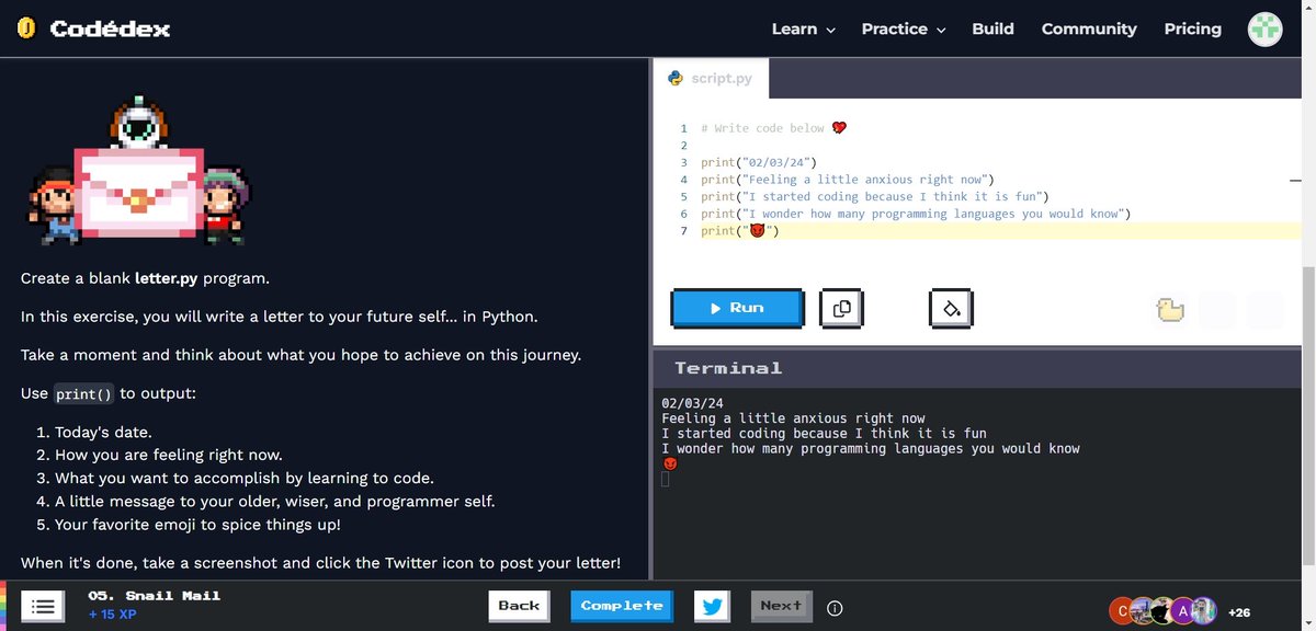 Splatz121's tweet photo. Snail Mail 💌 #CodedexLetter @codedex_io https://t.co/Nu2utHSNYN