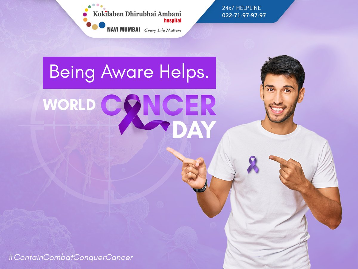 KDAHNaviMumbai's tweet photo. Combat cancer through early detection and timely care. Awareness of symptoms and risk factors is key to early identification. @KDAHNaviMumbai is dedicated to fighting this disease with comprehensive cancer services. #ContainCombatConquerCancer #WorldCancerDay https://t.co/oup9QvB0Xp