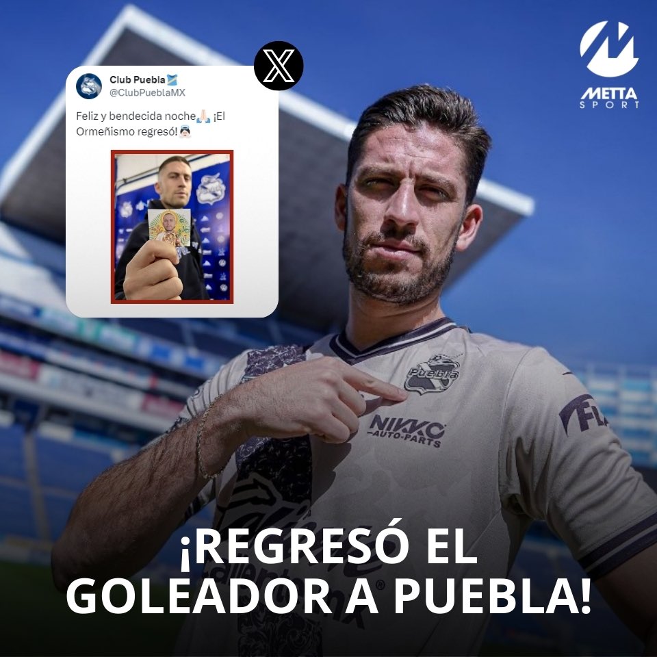 Metta_Sport's tweet photo. ¡REGRESO CON GOL!

A través de sus redes sociales el Club Puebla de México ⚪🔵destacó el regreso del delantero 🇵🇪 con anotación en el triunfo de su equipo. 

#santiagoormeño #puebla #ormeñismo https://t.co/G0DtvW9cQK