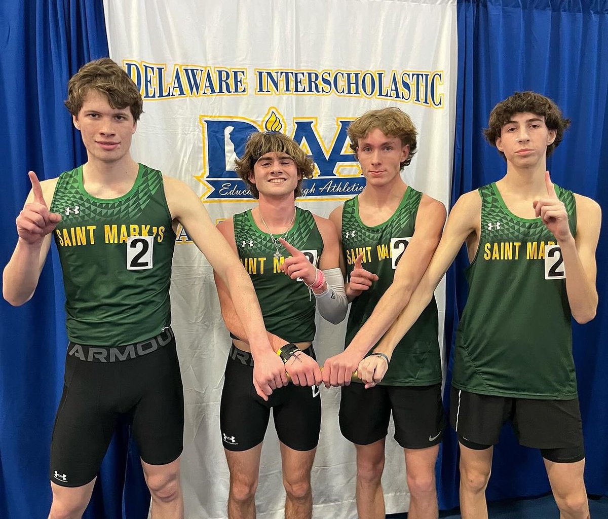 SPARTANSSP0RTS's tweet photo. STATE CHAMPS!🥇🥇🥇🥇
The boys 4x800 team won the state meet relay in a new @SaintMarksHS school record time of 8:08.44! They ran the 2nd fastest time in state history at the state meet & the #5 time overall in state history! They also qualified for @NewBalance & @Nike Nationals! https://t.co/NZmkMprIt2