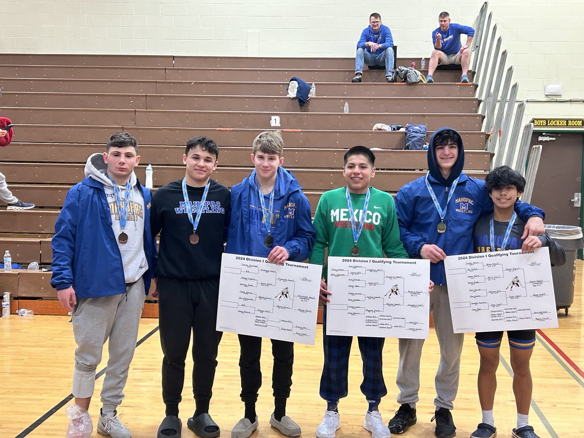 Great job by pac wrestling with 7 wrestlers punching their ticket to the county center!  Like the rhino we keep moving forward!( Rob Demauro not in pic.)