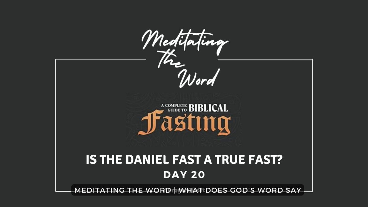 What if I told you the Daniel Fast isn't really a fast at all? Today, we are going to look at Chapters 6-9 of 'A Complete Guide to Biblical Fasting' by Ted Shuttlesworth, Jr.

#meditatingtheword #podcast #fasting #fastingandprayer #TedShuttlesworth #DanielFast