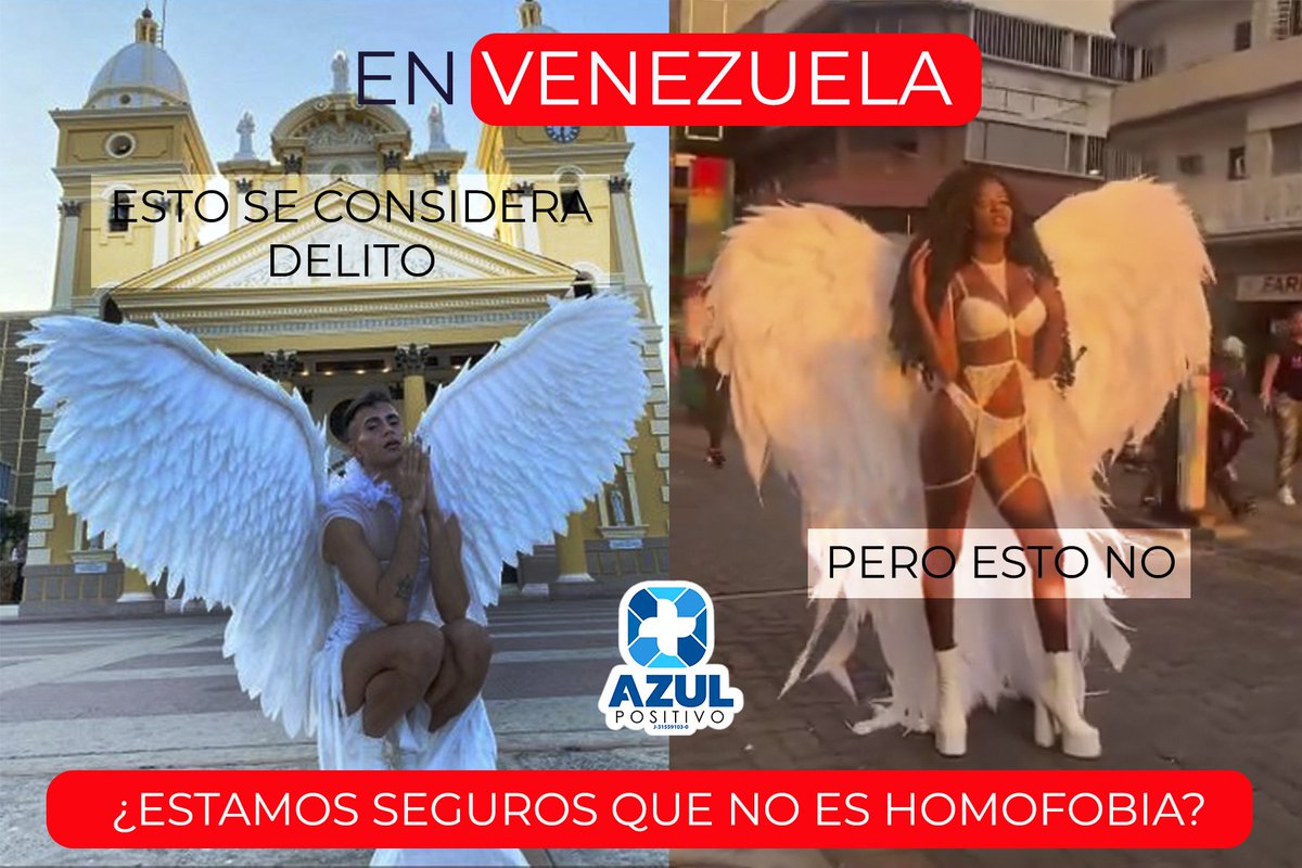 La detención del joven que posó disfrazado de ángel en #Maracaibo frente a la Basílica, además del diseñador del traje, denota #homofobiadeEstado. El centro de la ciudad tiene situaciones mucho más peligrosas para los niños y las niñas y las autoridades lo saben. <a href="/TarekWiliamSaab/">Tarek William Saab</a>