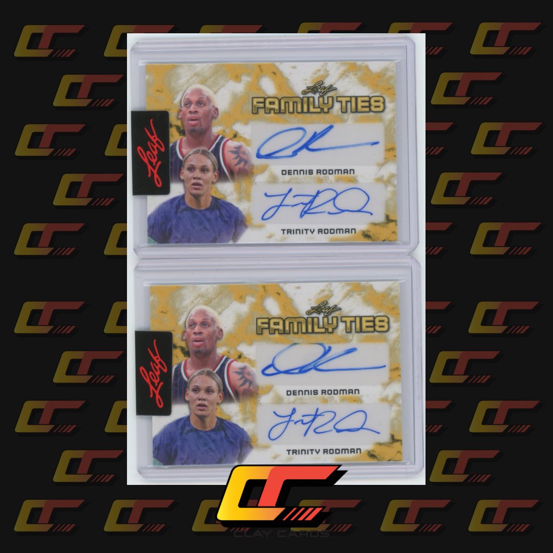 Boy, are these cool. The first dual autograph card for Trinity and Dennis, and limited to 145 copies! Ordered these straight from @leaftradingcards!