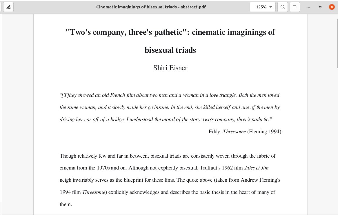 ShiriEisner's tweet photo. muahahah. Muahahaha. MuaHAhaHa. MUAHAHAHAHAAAAA
#BisexualTriads #BiFilm #BiStudies #BiAcademia https://t.co/dO4ClwQYLv