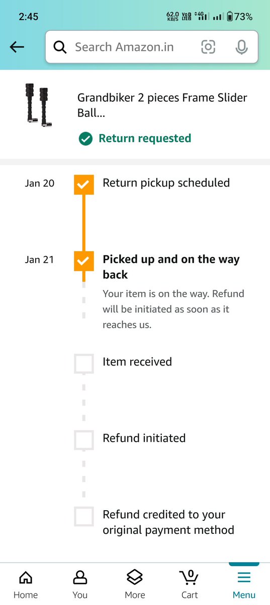 akchakiya's tweet photo. I had purchased this item from your app and returned it because it was not be fitted with my vehicle . And it's not picked about 12 days as I return this product at 20 January itself . Totally dispointing from @amazonIN @AmazonHelp @amazon https://t.co/dREwrrc64w