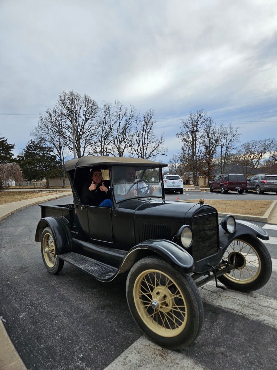 Where else but a rural school can you hold goats and ride in a Model T, all in the same week? #smalltownlife 🐐 ❤️