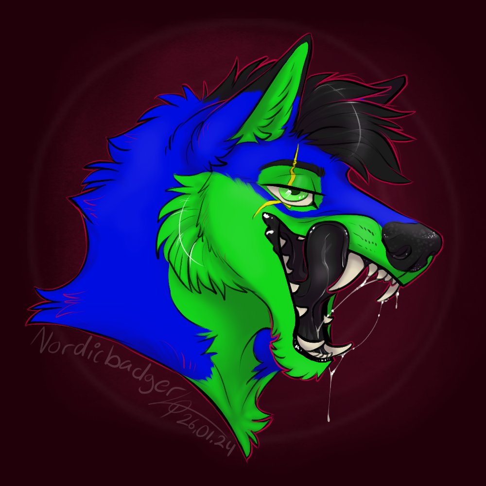 Recently got to draw this lad again <a href="/toxxicace/">Ace</a> we do love a smug drool boi! 🙌