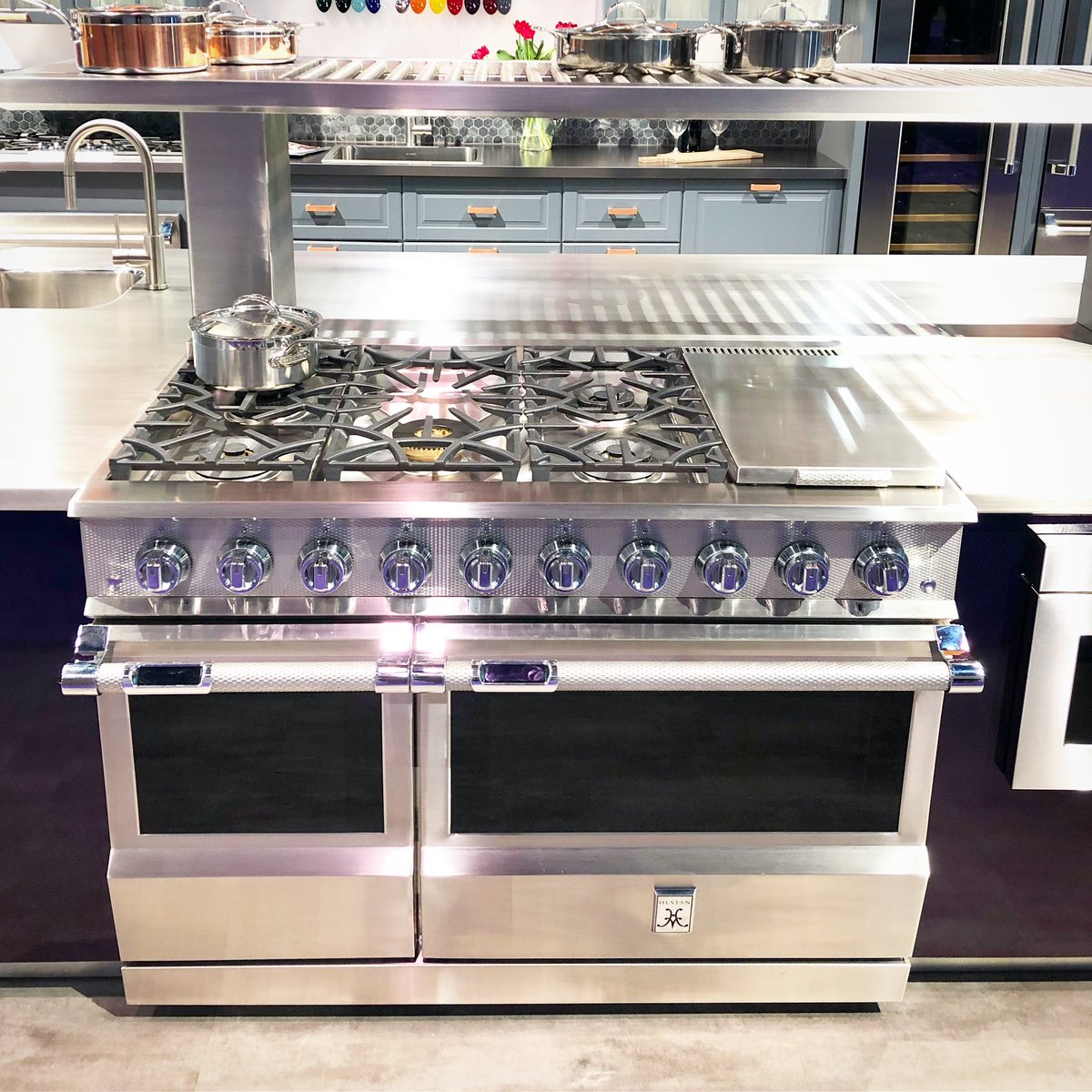 Perfect combination of design and power - take a closer look at this beautiful 48” Hestan dual fuel freestanding range 🔥🔥🔥 #chooseHestan #goals
